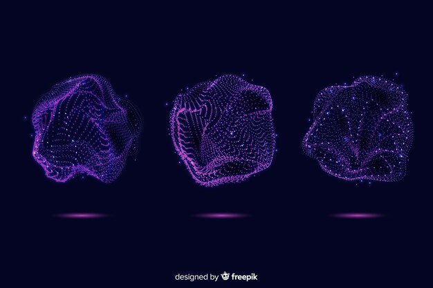 抽象的な紫粒子形状コレクション