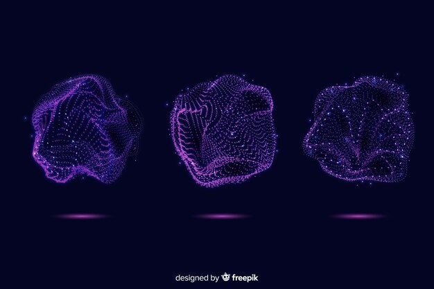 Abstract purple particle shape collection