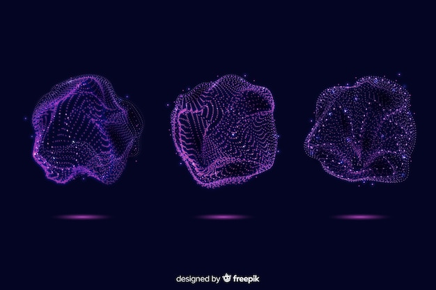 Abstract purple particle shape collection