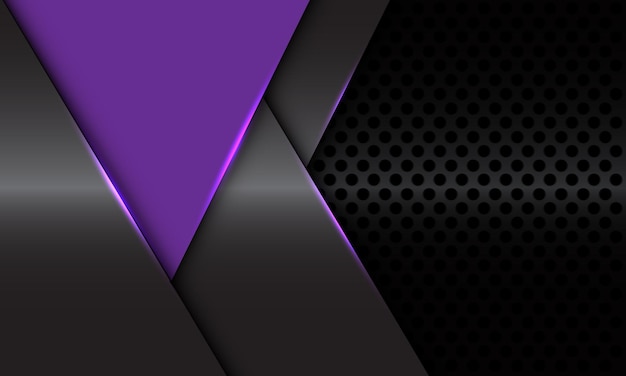 Абстрактный фиолетовый треугольник серый металл геометрическая тень круг сетка дизайн футуристический фон вектор
