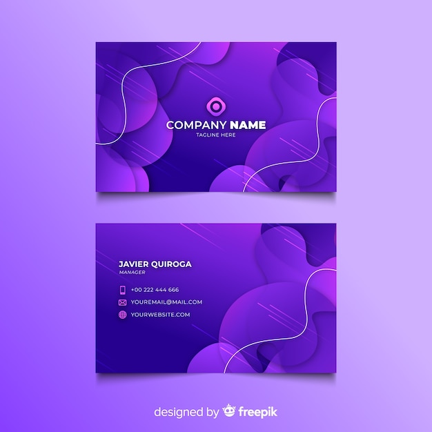 Free vector abstract purple visiting card template