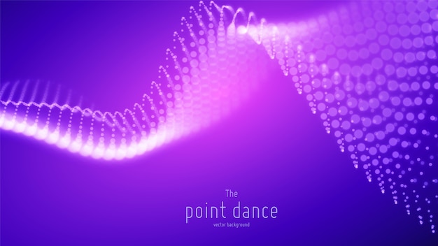 Абстрактная фиолетовая футуристическая волна. Цифровой фон технологии