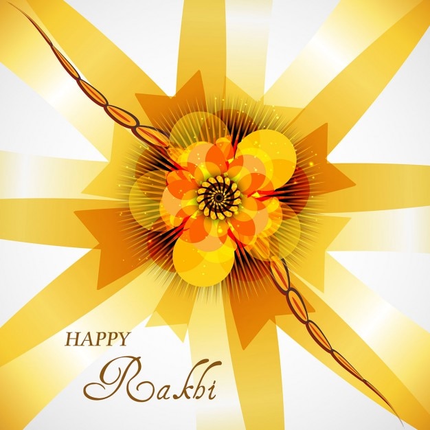 Abstract raksha bandhan background in yellow color