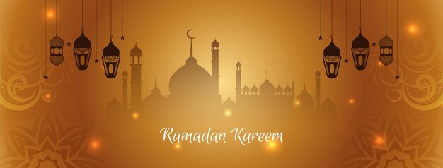 Abstract Ramadan Kareem islamic cultural banner design  