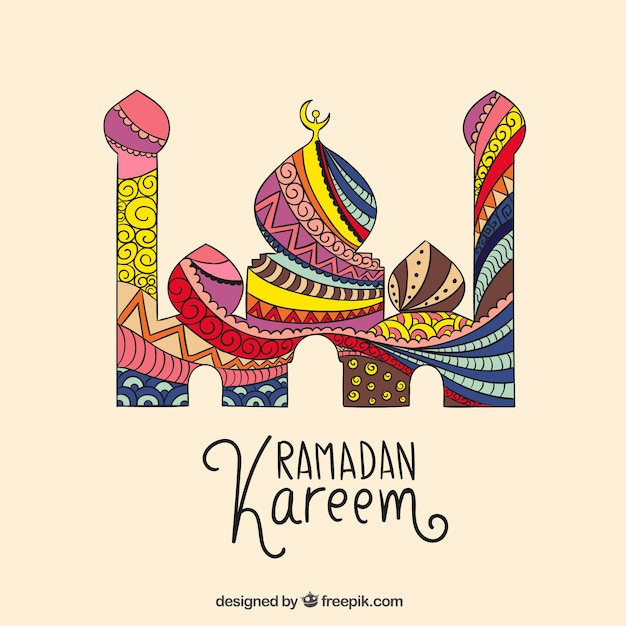 Free vector abstract ramadan kareem mosque