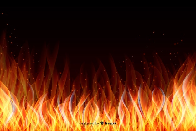 Abstract realistic flames frame background