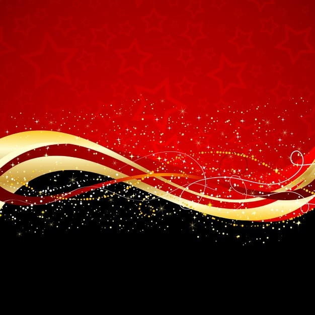 Free vector abstract red background with a golden line