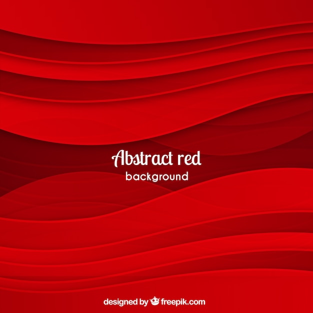 Abstract red background with waves