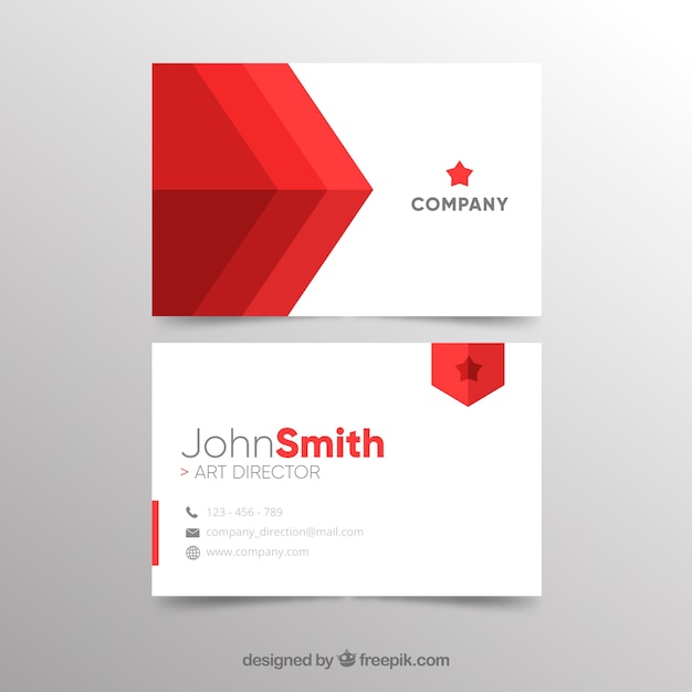 Abstract red business card template