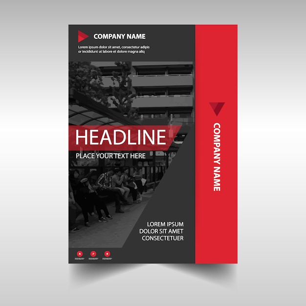 Free vector abstract red business flyer template