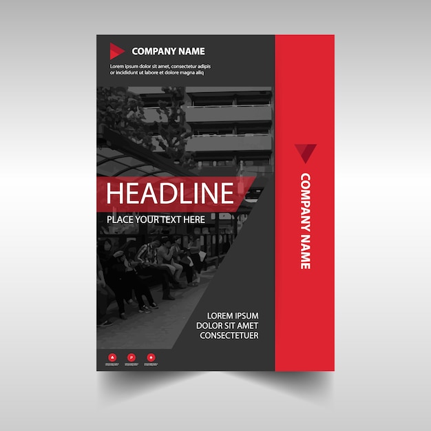 Abstract red business flyer template