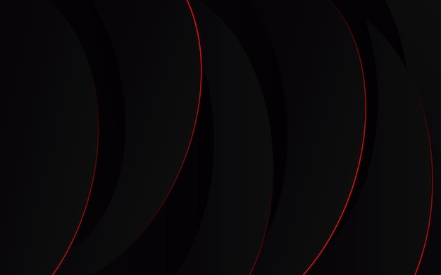 Vettore gratuito cerchio rosso astratto sulla tecnologia del fondo nero