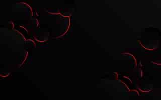 Free vector abstract red circle on black background technology