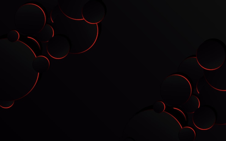 Free Vector abstract red circle on black background technology