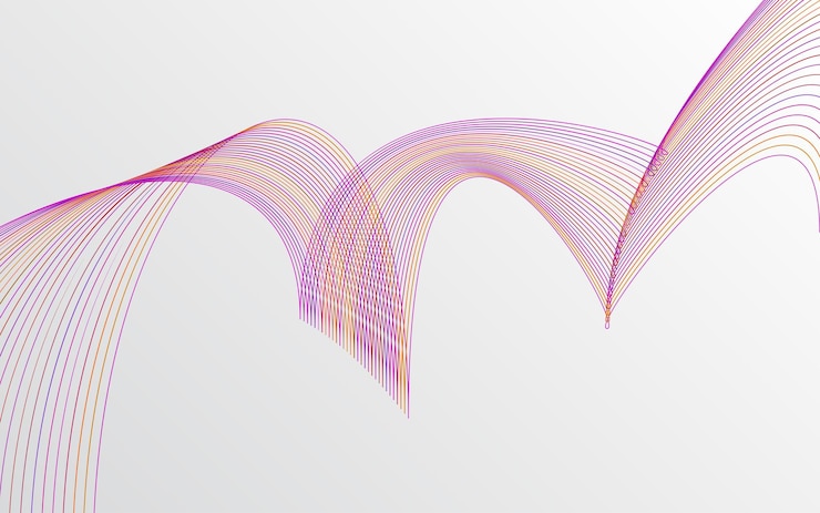 Free Vector abstract red color technology line wave background