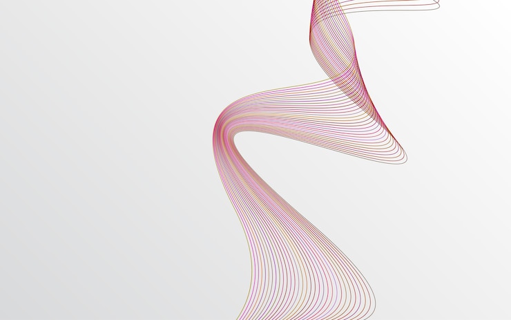 Free Vector abstract red color technology line wave background