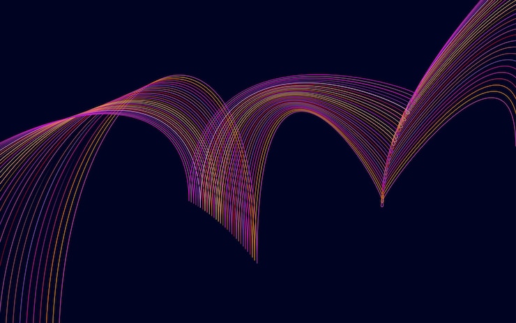 Free Vector abstract red color technology line wave background