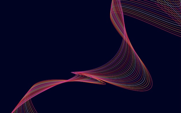 Abstract red color technology line wave background