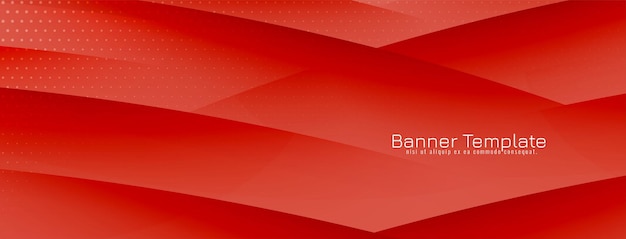 Free vector abstract red color wave style decorative banner template vector