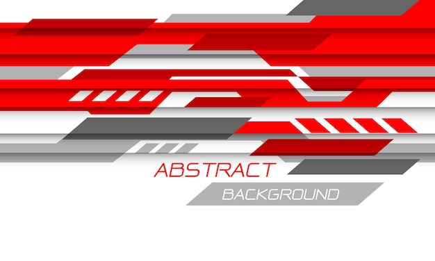 抽象的な赤灰色白の幾何学的な速度技術未来的なデザインの背景ベクトル図。