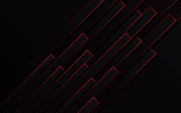 抽象的な赤い光ライン パイプ スピード ズーム黒の背景技術