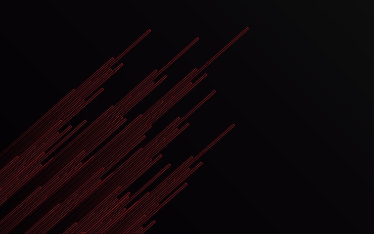 Free Vector abstract red light lines pipe speed zoom on black background technology