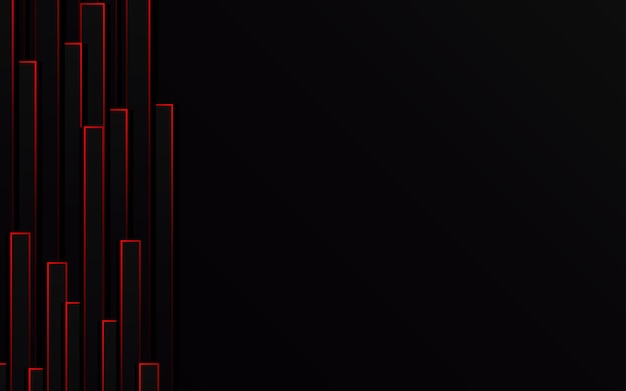 抽象的な赤い光ライン パイプ スピード ズーム黒の背景技術