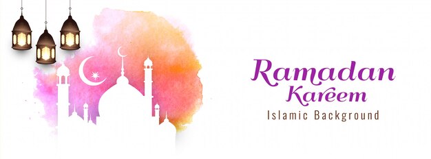 Abstract religious Ramadan Kareem banner design