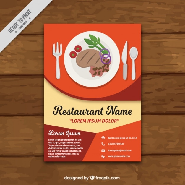 Free vector abstract restaurant brochure