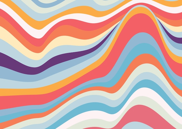 Free vector abstract retro background with flowing stripes design