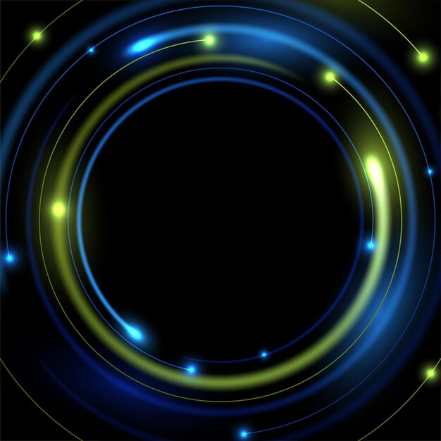 Abstract ring background with luminous swirling backdrop