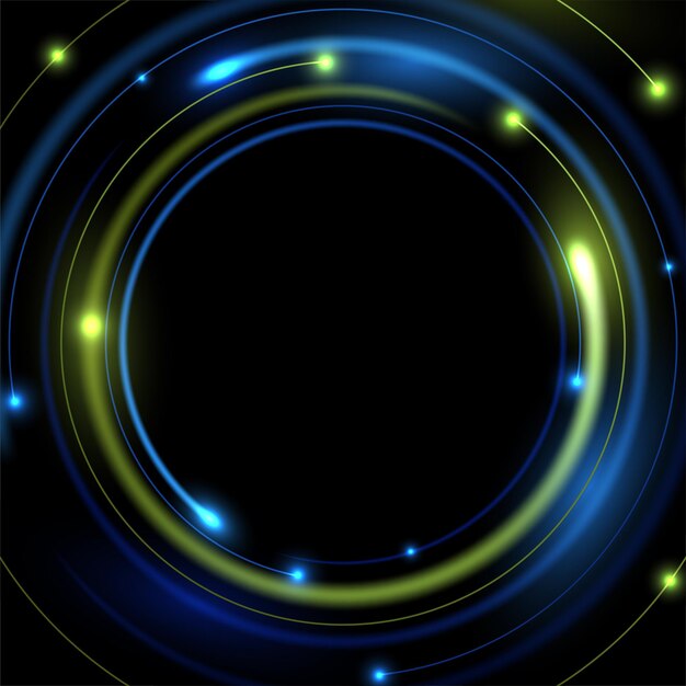 Абстрактный фон кольца со светящимся закрученным фоном