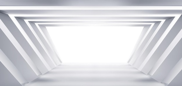 Бесплатное векторное изображение Абстрактная комната белый коридор трапециевидной формы