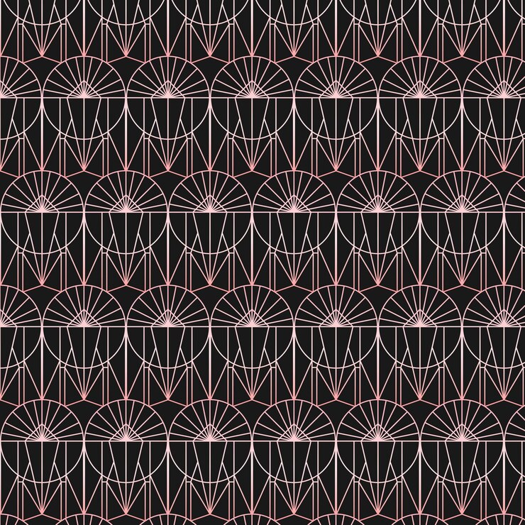 Free Vector abstract rose gold shaped art deco seamless pattern