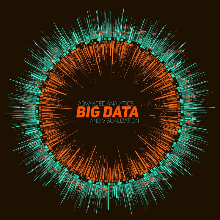 Free Vector abstract round big data visualization.