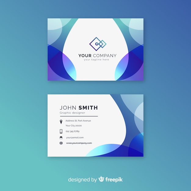 Abstract rounded shape business card template