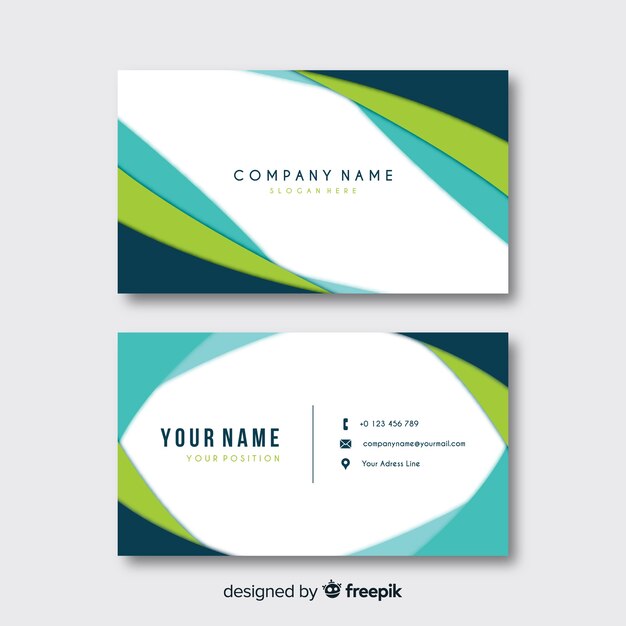 Abstract rounded shape business card template