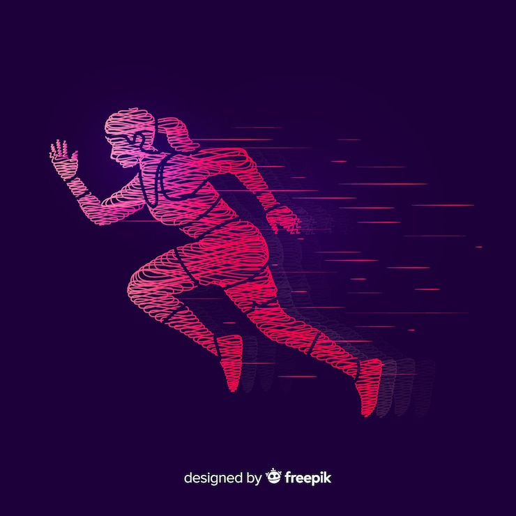 Free Vector abstract runner silhouette  flat design