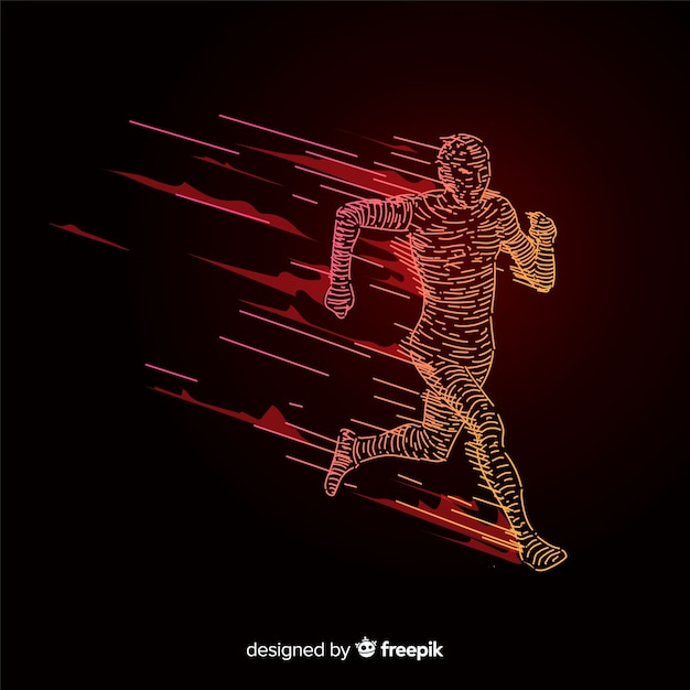 Abstract Runner Silhouette Flat Design: Free Download of Vector Template