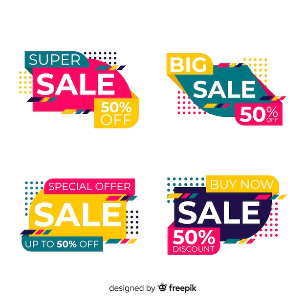 Abstract sale banner template collection