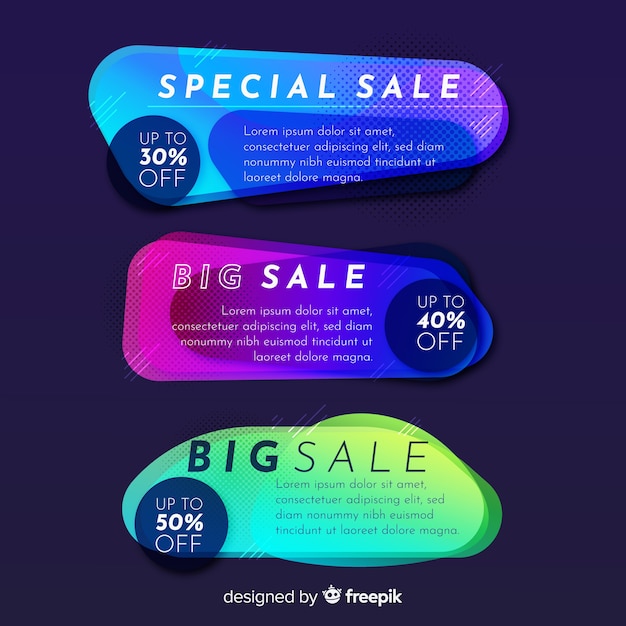 Abstract sale banner template collection