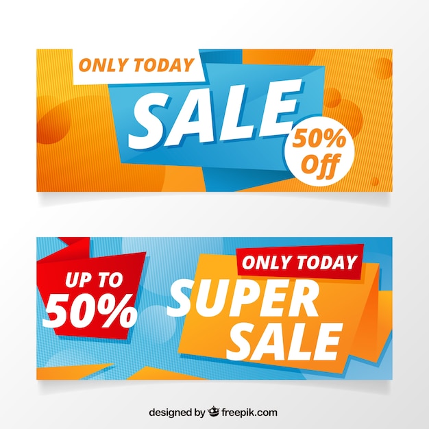 Abstract sale banners