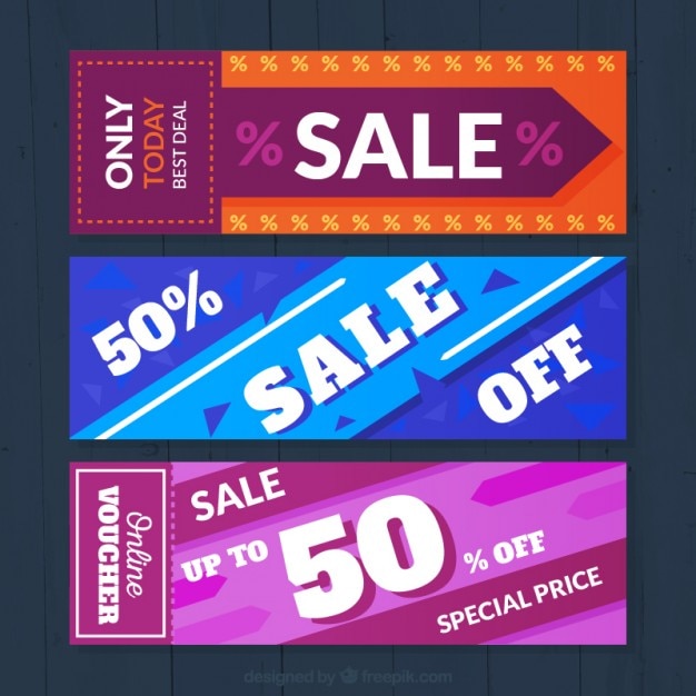 Free vector abstract sale colored banners