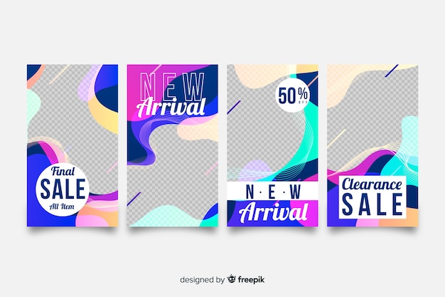 Free vector abstract sale instagram stories