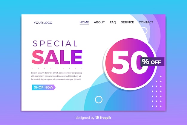 Abstract sale landing page template