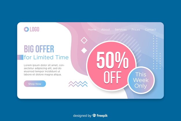 Abstract sale landing page template