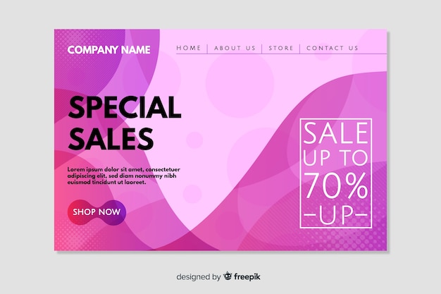 Abstract sale landing page template