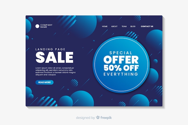 Abstract sale landing page