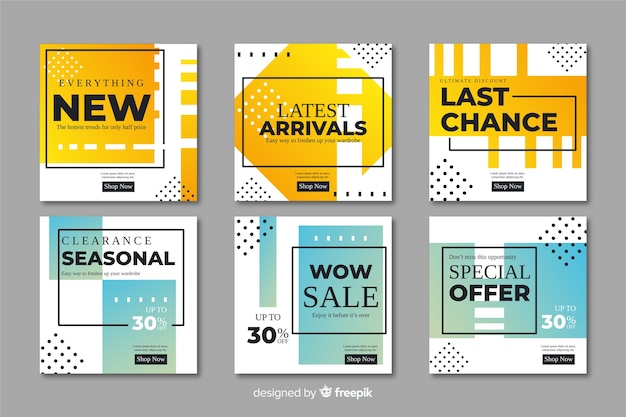 Abstract sale promotion banners collection