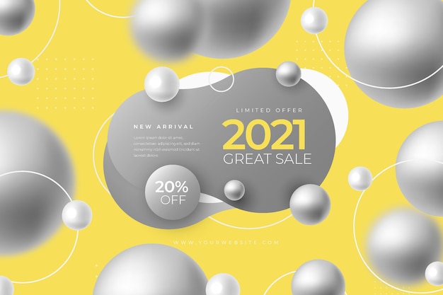 Free vector abstract sales banner promo with color of the year